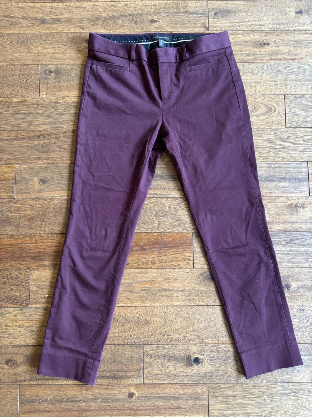 Banana Republic Sloan Pants Petite 2 Burgundy Stretch Career Work